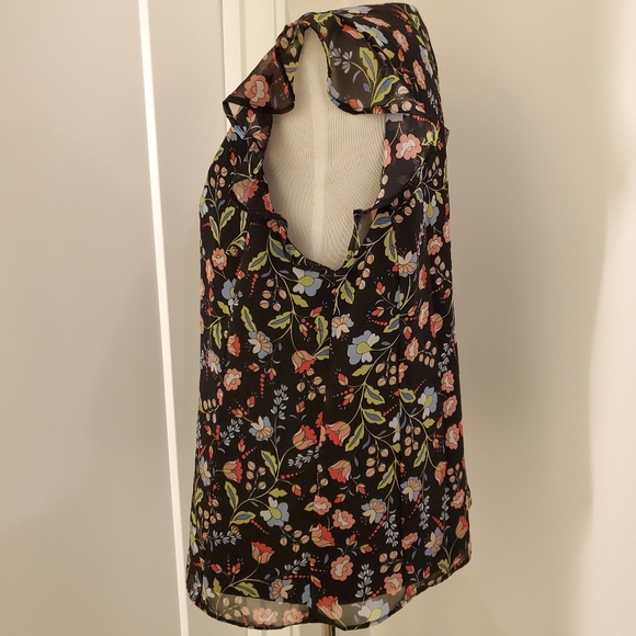 nanette lepore flutter sleeve floral blouse - Picture 4 of 4